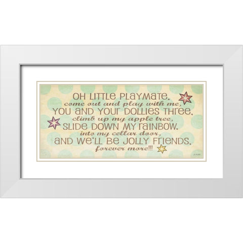 Little Playmate White Modern Wood Framed Art Print with Double Matting by Moulton, Jo