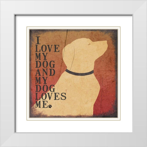 Dog Love White Modern Wood Framed Art Print with Double Matting by Moulton, Jo