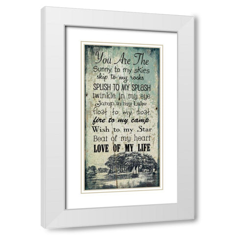 Lake and Love White Modern Wood Framed Art Print with Double Matting by Moulton, Jo
