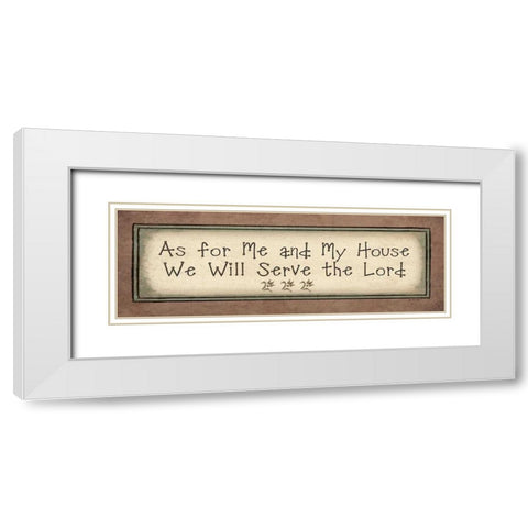 Serve the Lord White Modern Wood Framed Art Print with Double Matting by Moulton, Jo