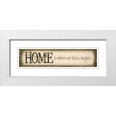 Home White Modern Wood Framed Art Print with Double Matting by Moulton, Jo