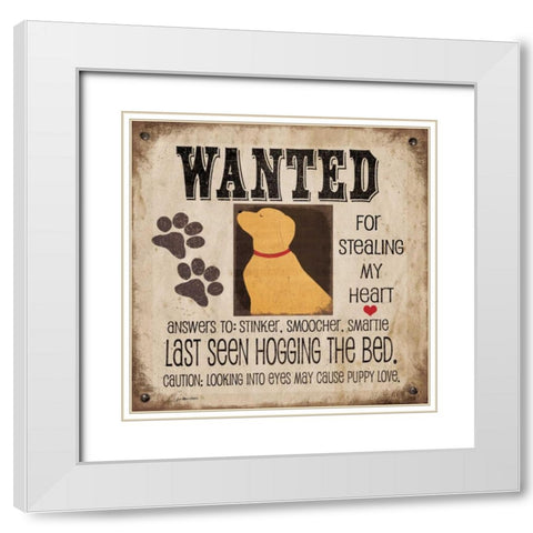 Wanted White Modern Wood Framed Art Print with Double Matting by Moulton, Jo