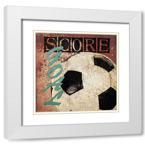 Goal White Modern Wood Framed Art Print with Double Matting by Moulton, Jo