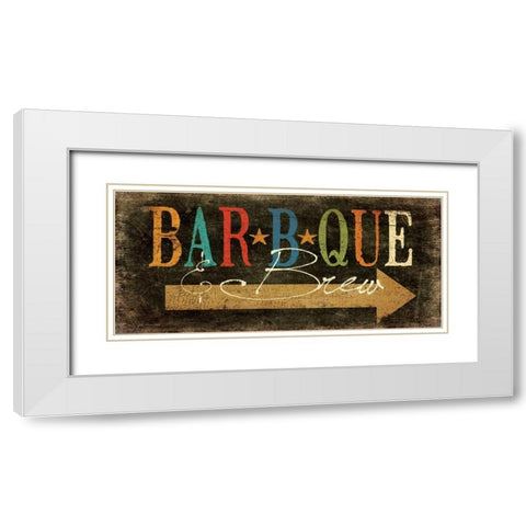 BBQ and Brew White Modern Wood Framed Art Print with Double Matting by Moulton, Jo