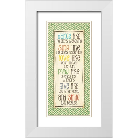 Smile Just Because White Modern Wood Framed Art Print with Double Matting by Moulton, Jo