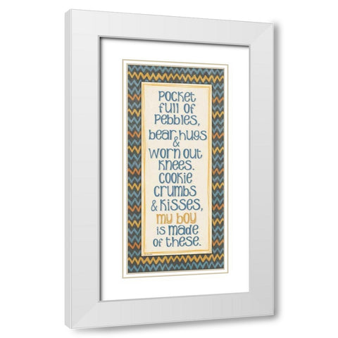 My Boy White Modern Wood Framed Art Print with Double Matting by Moulton, Jo