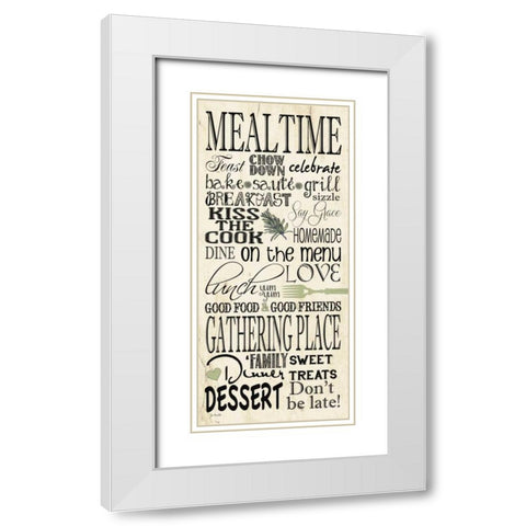 Mealtime White Modern Wood Framed Art Print with Double Matting by Moulton, Jo