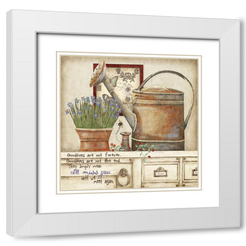 Goodbyes White Modern Wood Framed Art Print with Double Matting by Moulton, Jo