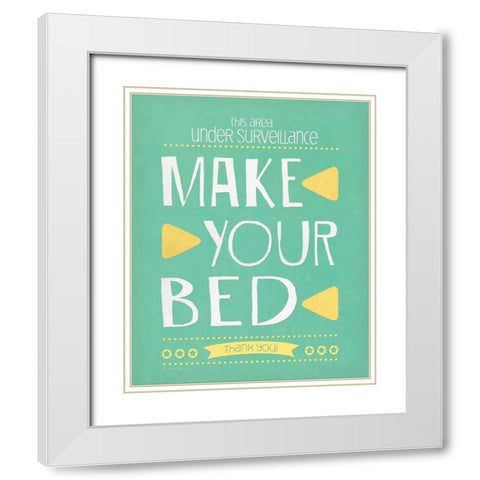 Make Your Bed White Modern Wood Framed Art Print with Double Matting by Moulton, Jo