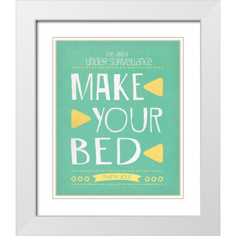 Make Your Bed White Modern Wood Framed Art Print with Double Matting by Moulton, Jo