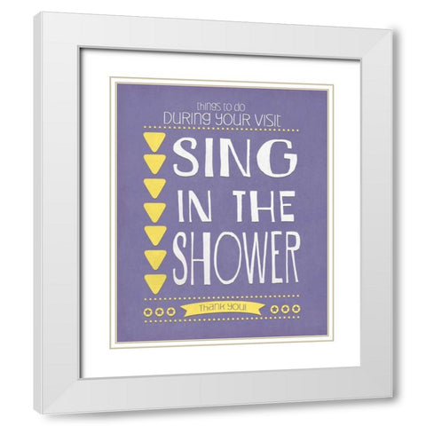 Sing White Modern Wood Framed Art Print with Double Matting by Moulton, Jo