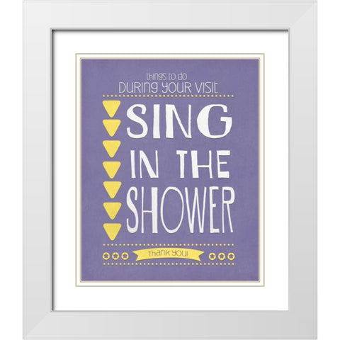 Sing White Modern Wood Framed Art Print with Double Matting by Moulton, Jo