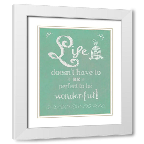 Wonderful Perfect - Mint White Modern Wood Framed Art Print with Double Matting by Moulton, Jo
