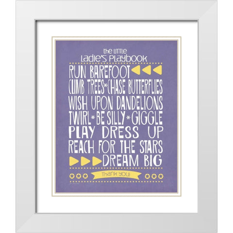 Ladies Playbook White Modern Wood Framed Art Print with Double Matting by Moulton, Jo
