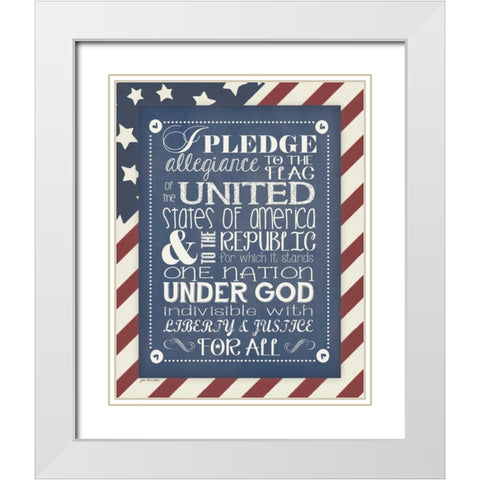 Pledge of Allegiance White Modern Wood Framed Art Print with Double Matting by Moulton, Jo