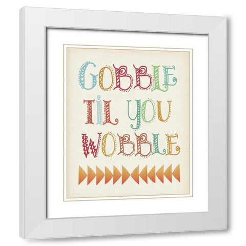 Gobble White Modern Wood Framed Art Print with Double Matting by Moulton, Jo