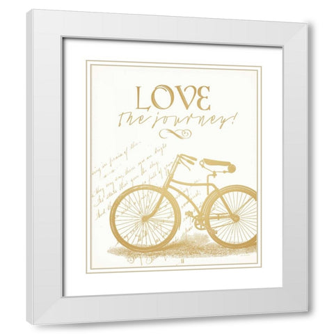 Faux Gold Journey White Modern Wood Framed Art Print with Double Matting by Moulton, Jo