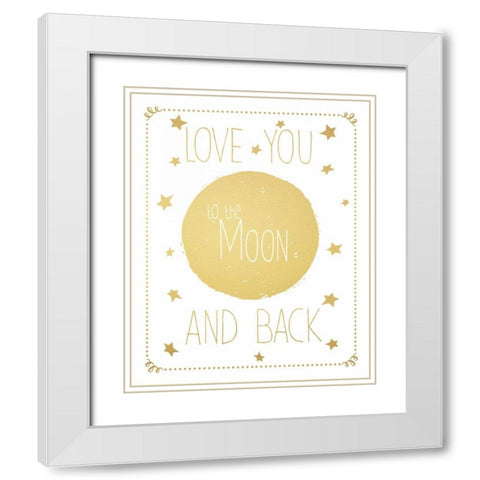Moon and Back White Modern Wood Framed Art Print with Double Matting by Moulton, Jo