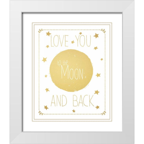 Moon and Back White Modern Wood Framed Art Print with Double Matting by Moulton, Jo