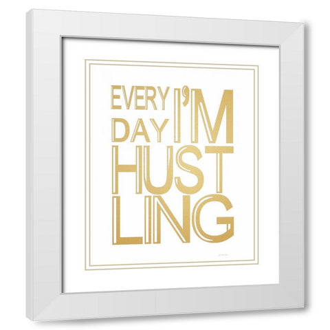 Hustling White Modern Wood Framed Art Print with Double Matting by Moulton, Jo