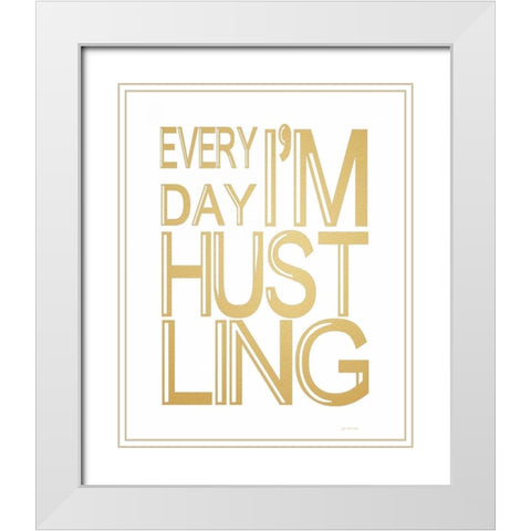 Hustling White Modern Wood Framed Art Print with Double Matting by Moulton, Jo