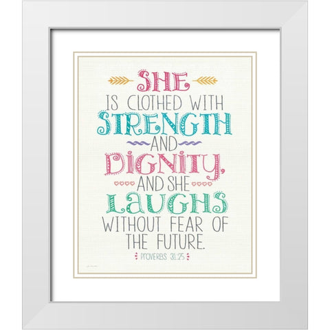 She Is White Modern Wood Framed Art Print with Double Matting by Moulton, Jo