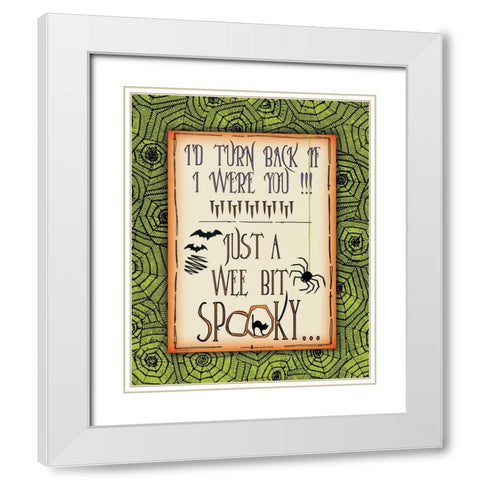 Wee Spooky White Modern Wood Framed Art Print with Double Matting by Moulton, Jo