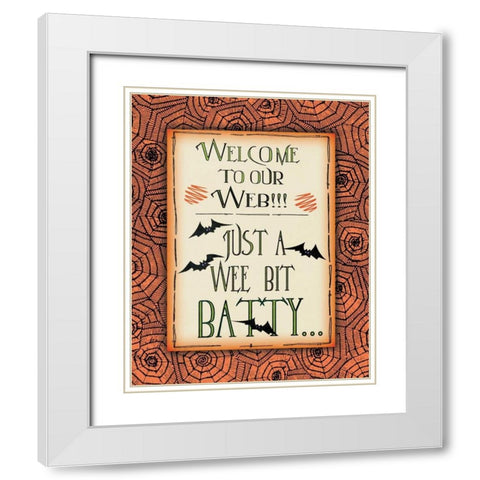 Batty White Modern Wood Framed Art Print with Double Matting by Moulton, Jo
