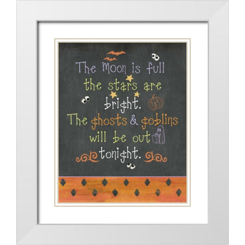 Ghosts and Goblins White Modern Wood Framed Art Print with Double Matting by Moulton, Jo