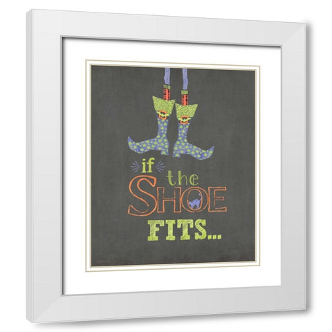 If the Shoe Fits White Modern Wood Framed Art Print with Double Matting by Moulton, Jo