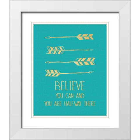 Gold White Modern Wood Framed Art Print with Double Matting by Moulton, Jo