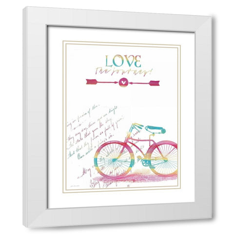 Love the Journey White Modern Wood Framed Art Print with Double Matting by Moulton, Jo