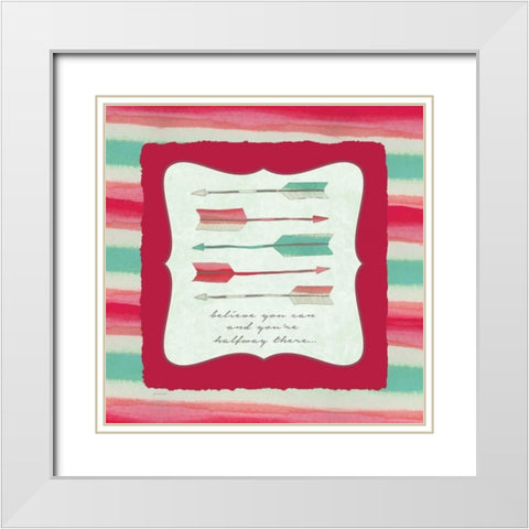 Believe I White Modern Wood Framed Art Print with Double Matting by Moulton, Jo