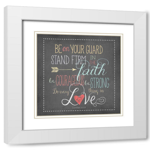 Do Everything in Love White Modern Wood Framed Art Print with Double Matting by Moulton, Jo