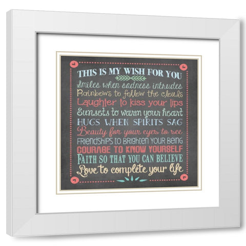 Faith Wishes White Modern Wood Framed Art Print with Double Matting by Moulton, Jo