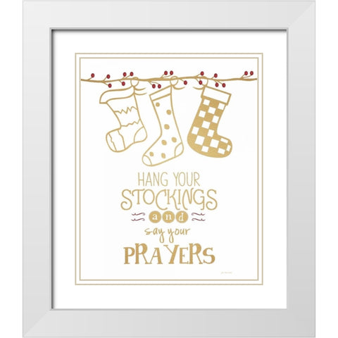 Stockings White Modern Wood Framed Art Print with Double Matting by Moulton, Jo