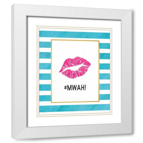 Mwah  White Modern Wood Framed Art Print with Double Matting by Moulton, Jo