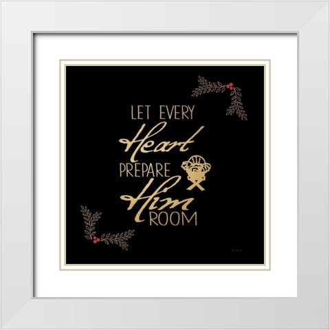 Every Heart White Modern Wood Framed Art Print with Double Matting by Moulton, Jo