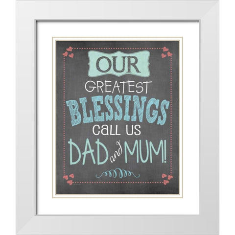 Our Mum Blessings White Modern Wood Framed Art Print with Double Matting by Moulton, Jo