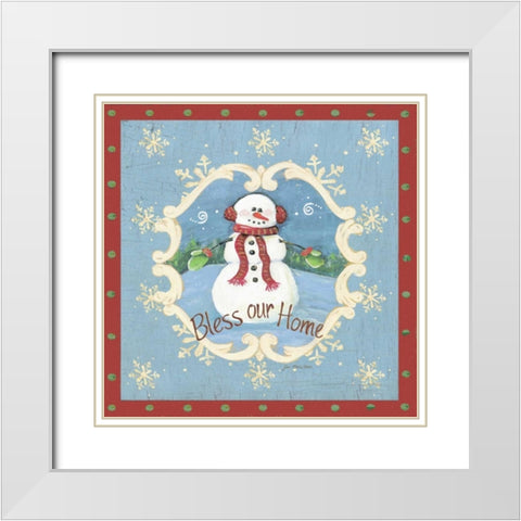 Bless Our Home White Modern Wood Framed Art Print with Double Matting by Moulton, Jo