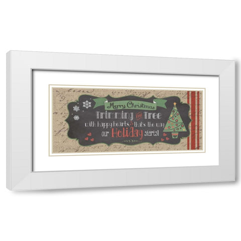 Merry Christmas White Modern Wood Framed Art Print with Double Matting by Moulton, Jo