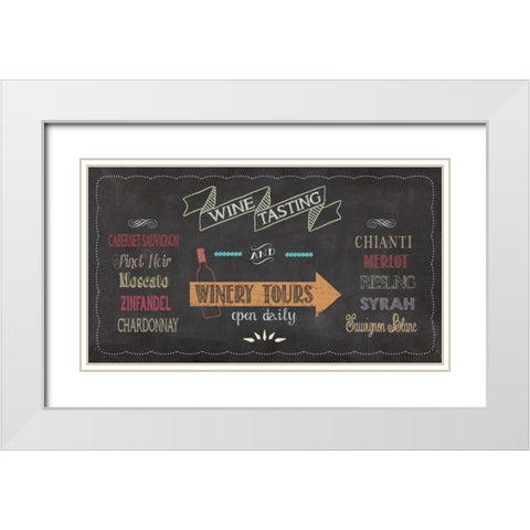 Wine Tasting White Modern Wood Framed Art Print with Double Matting by Moulton, Jo