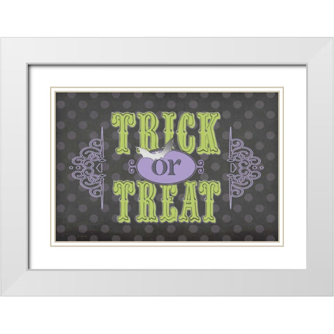 Trick or Treat White Modern Wood Framed Art Print with Double Matting by Moulton, Jo