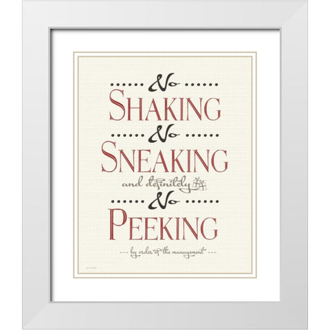 No Peeking   White Modern Wood Framed Art Print with Double Matting by Moulton, Jo