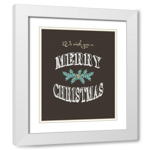 Merry Christmas Wish White Modern Wood Framed Art Print with Double Matting by Moulton, Jo