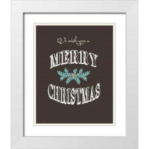Merry Christmas Wish White Modern Wood Framed Art Print with Double Matting by Moulton, Jo