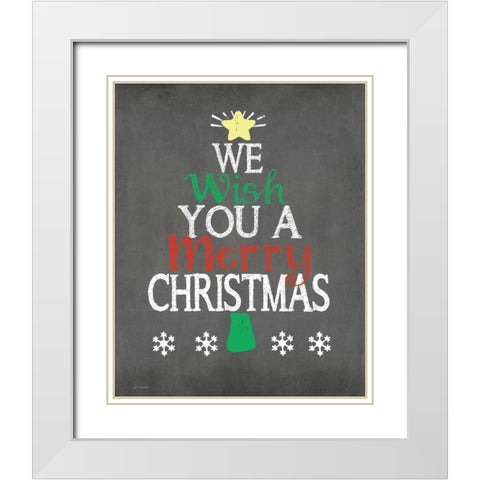 We Wish You White Modern Wood Framed Art Print with Double Matting by Moulton, Jo