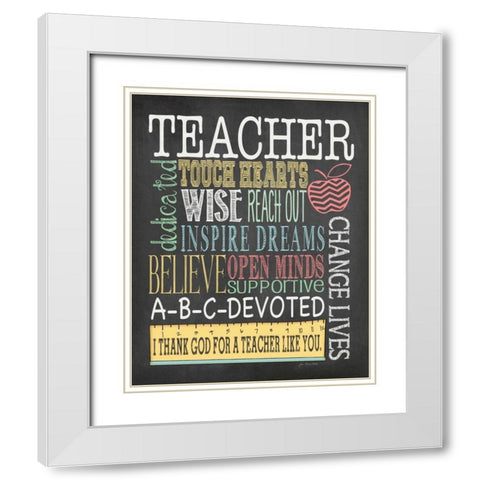 Teacher Subway White Modern Wood Framed Art Print with Double Matting by Moulton, Jo