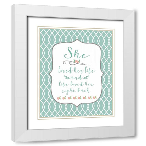 Love Her Life White Modern Wood Framed Art Print with Double Matting by Moulton, Jo