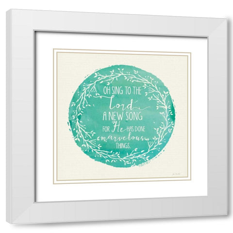 New Song White Modern Wood Framed Art Print with Double Matting by Moulton, Jo